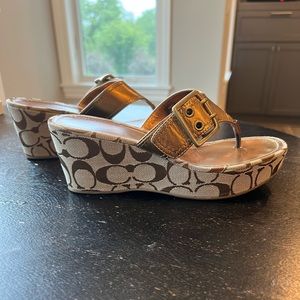 Coach Sherri Bronze Wedge Sandal